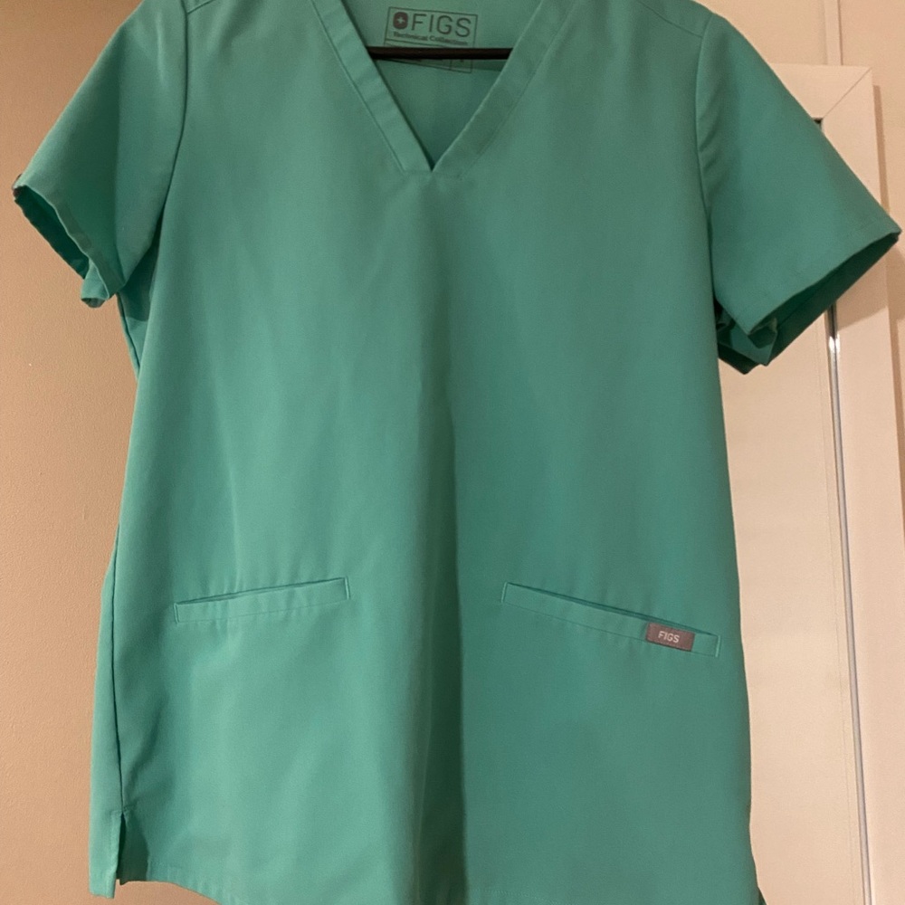 Figs Women's Teal Short Sleeve Top